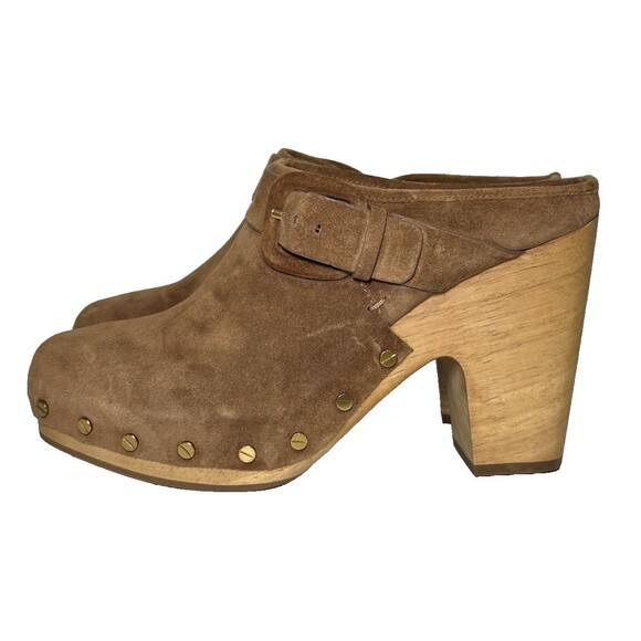 Veronica Beard Dacey Brown Tan Sand Suede Mule Clogs Studded Women's Size 8.5 - Picture 4 of 10